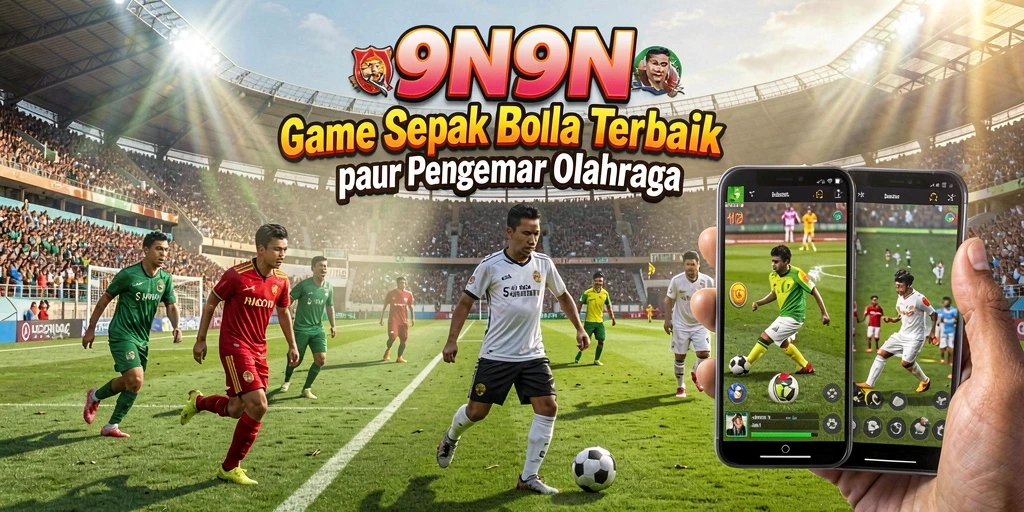 Tampilan permainan 9N9N dengan grafis sepak bola yang menawan.