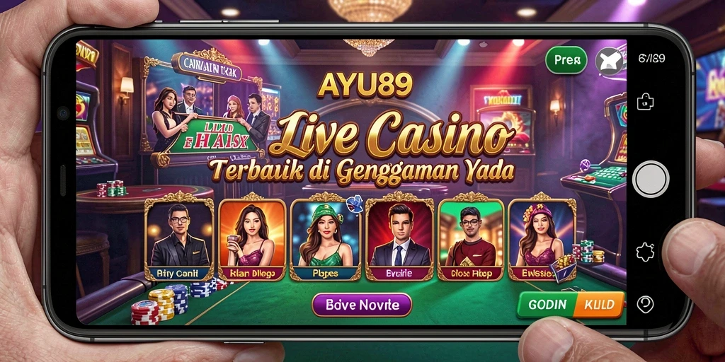 Tampilan gameplay AYU89 dengan dealer langsung dan suasana kasino yang nyata.
