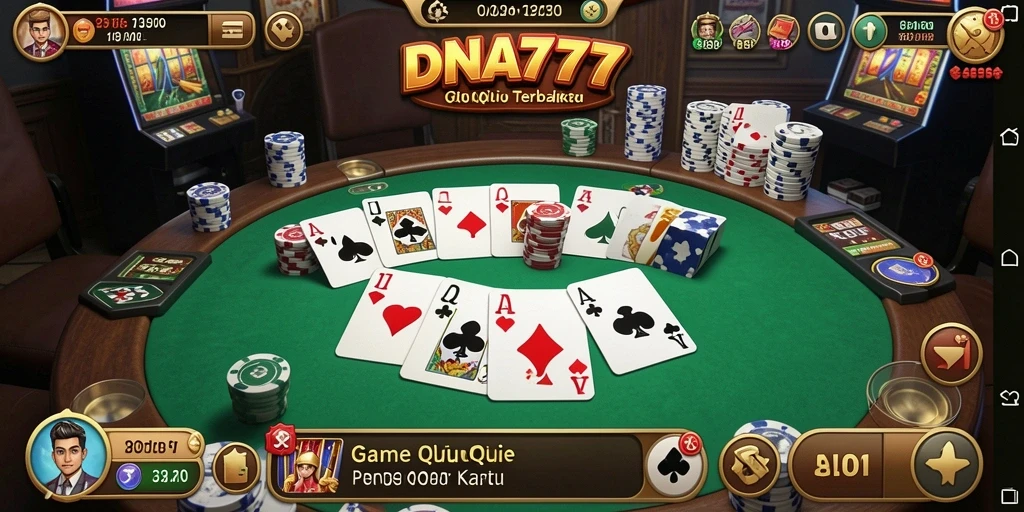 Tangkapan layar gameplay DNA777 yang menampilkan keseruan permainan QiuQiu.