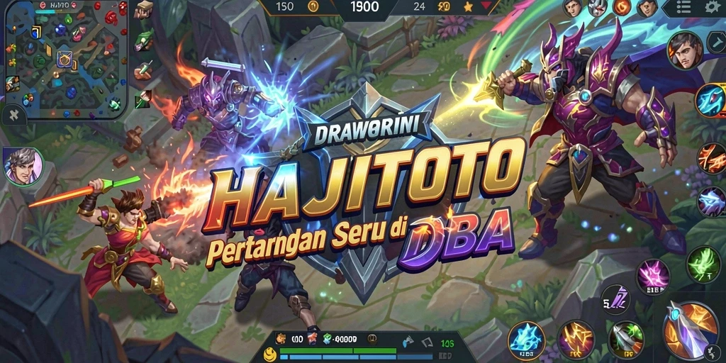 Screenshot gameplay HAJITOTO yang menunjukkan aksi seru dalam pertarungan MOBA.