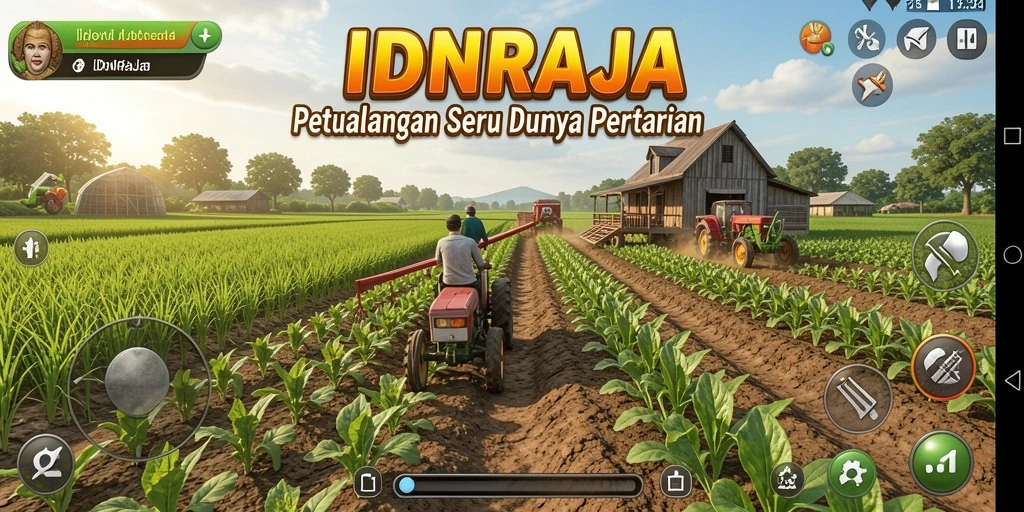 Screenshot IDNRAJA menampilkan aktivitas bercocok tanam yang menarik.