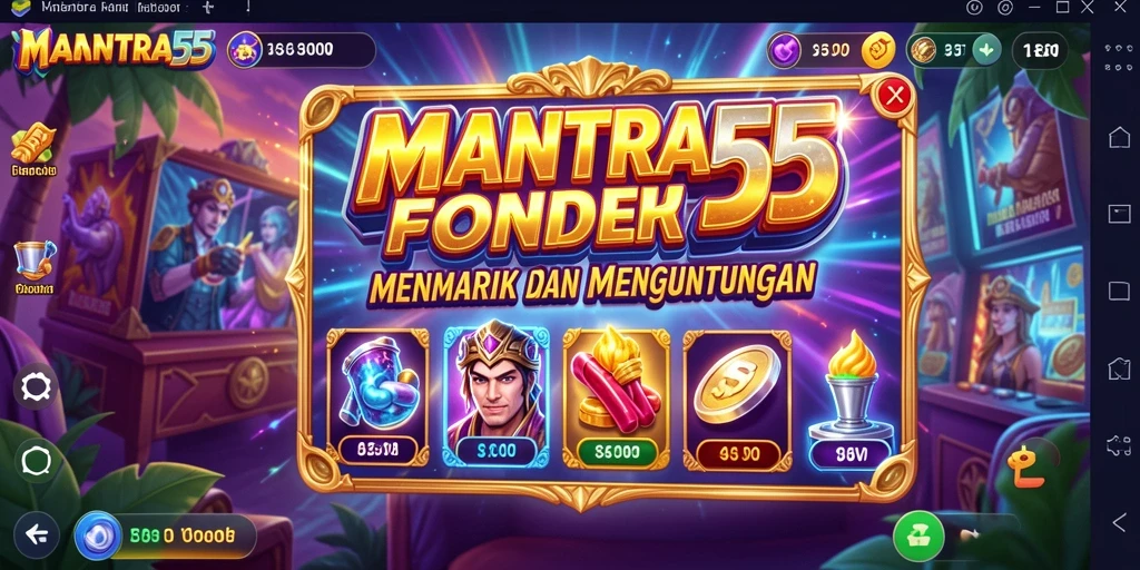Screenshot gameplay <strong>MANTRA55</strong> menampilkan slot dengan efek visual yang memukau.