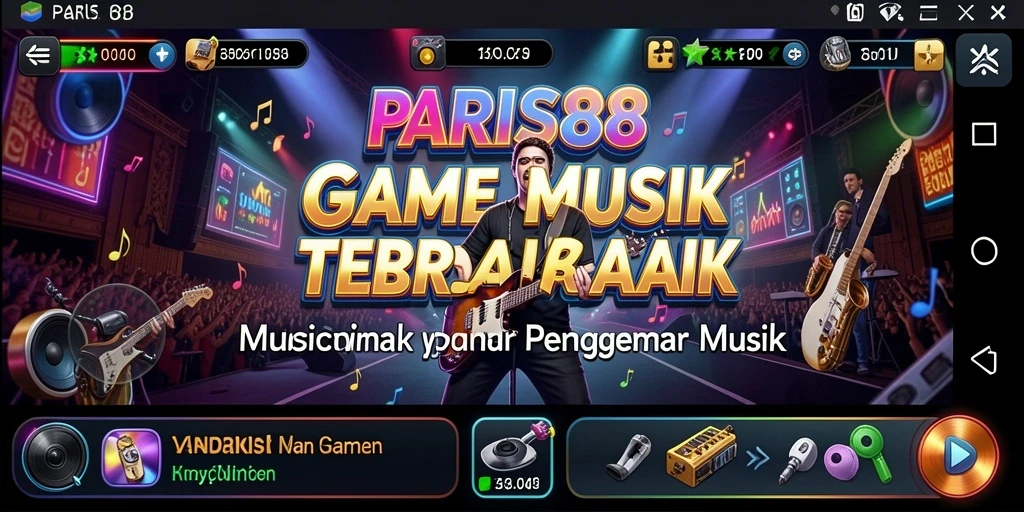 Tampilan seru dari gameplay PARIS88 yang penuh dengan musik dan tantangan.