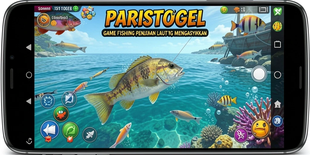 Gameplay mendebarkan dalam PARISTOGEL dengan berbagai jenis ikan di laut.