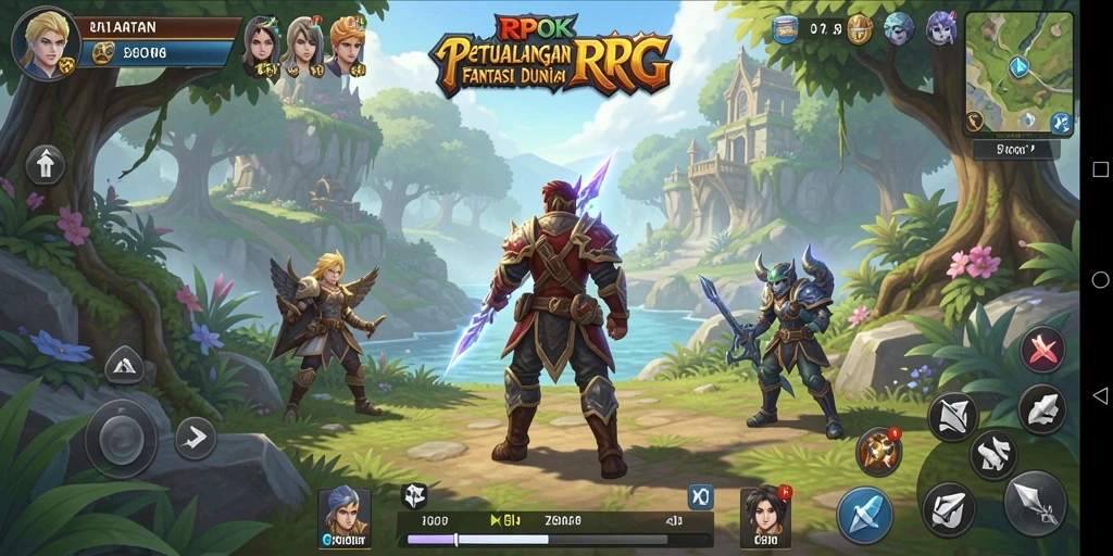 Screenshot gameplay RPOK menampilkan petualangan seru di dunia fantasi.