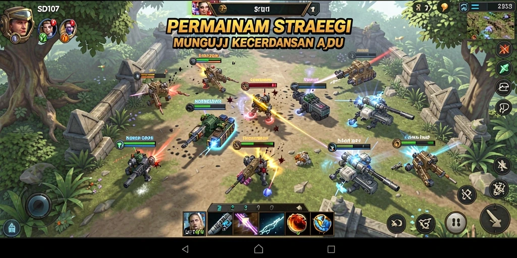Tampilan gameplay menarik dalam game strategi SD107.