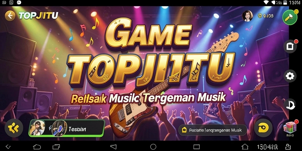 Screenshot gameplay TOPJITU menampilkan interaksi musik yang seru.